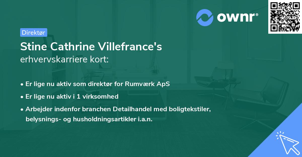 Stine Cathrine Villefrance's erhvervskarriere kort