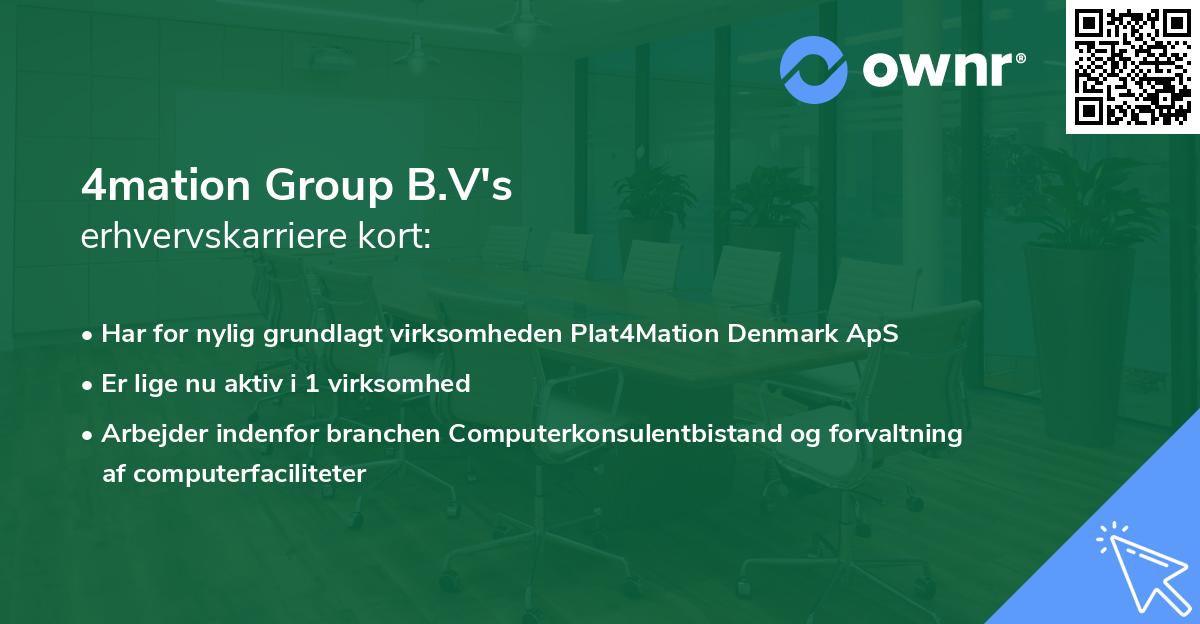 4mation Group B.V's erhvervskarriere kort