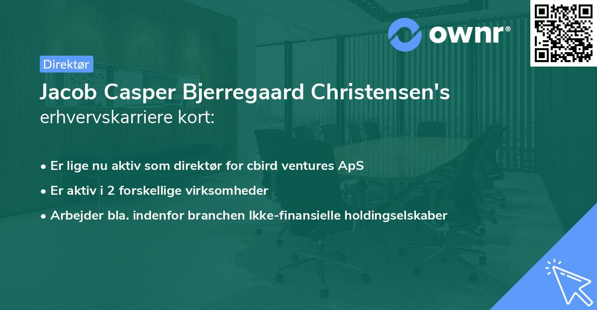 Jacob Casper Bjerregaard Christensen's erhvervskarriere kort