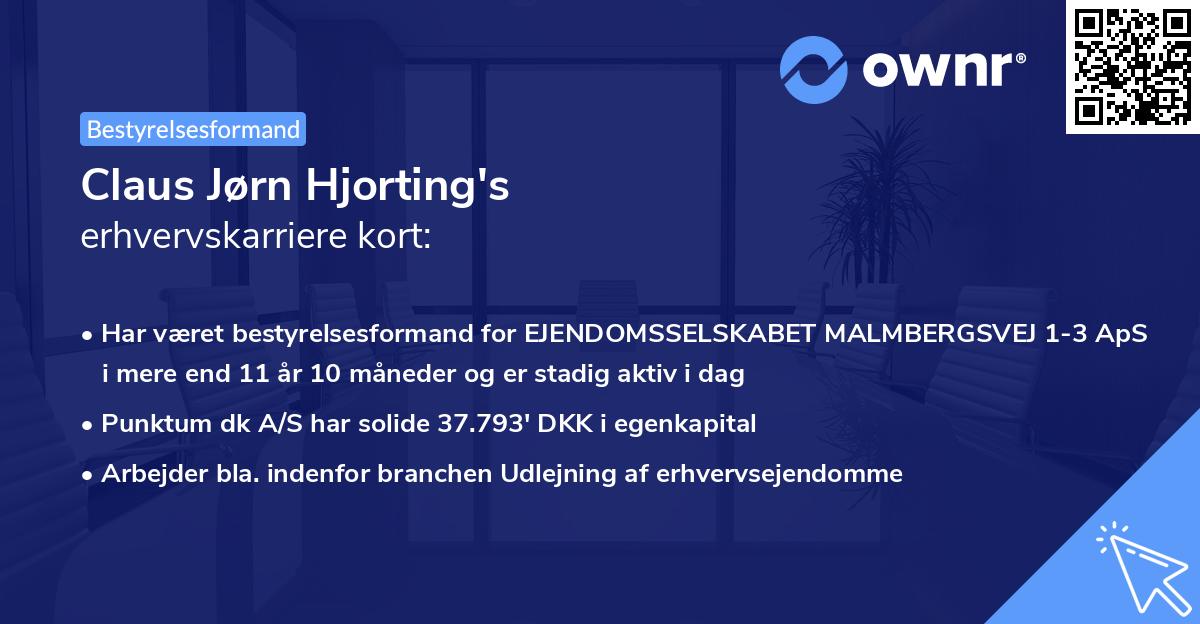 Claus Jørn Hjorting's erhvervskarriere kort