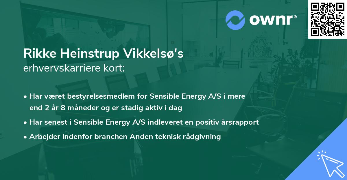 Rikke Heinstrup Vikkelsø's erhvervskarriere kort