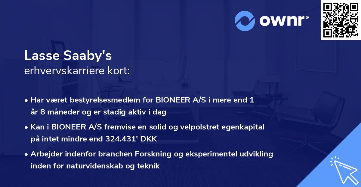 Lasse Saaby's erhvervskarriere kort