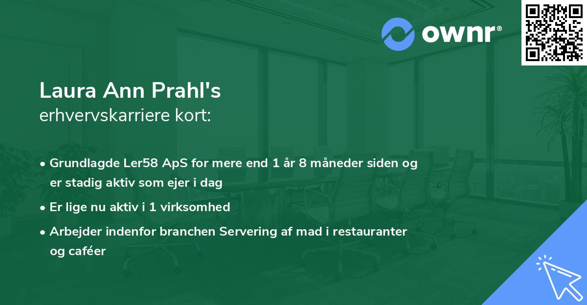 Laura Ann Prahl's erhvervskarriere kort