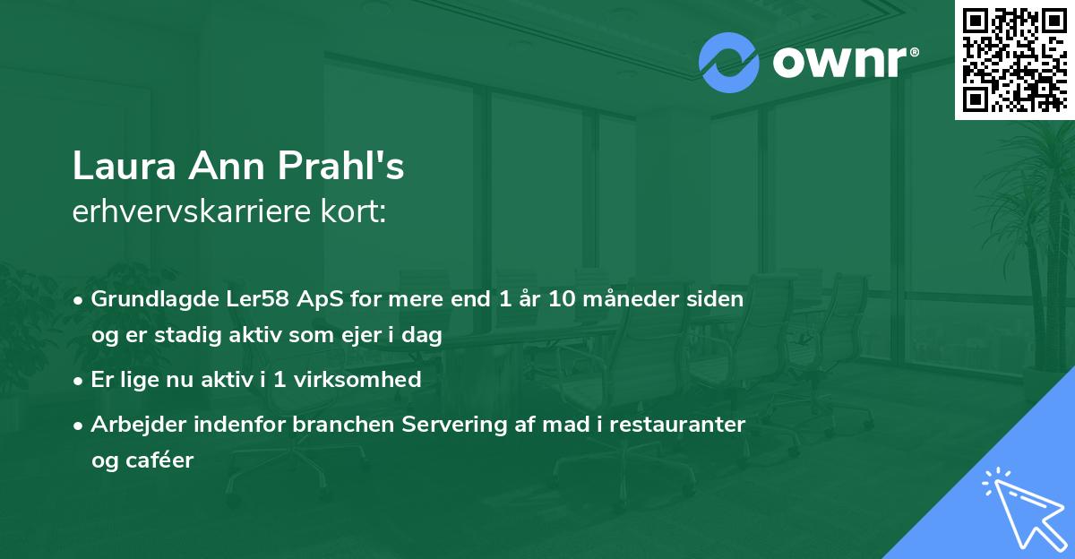 Laura Ann Prahl's erhvervskarriere kort