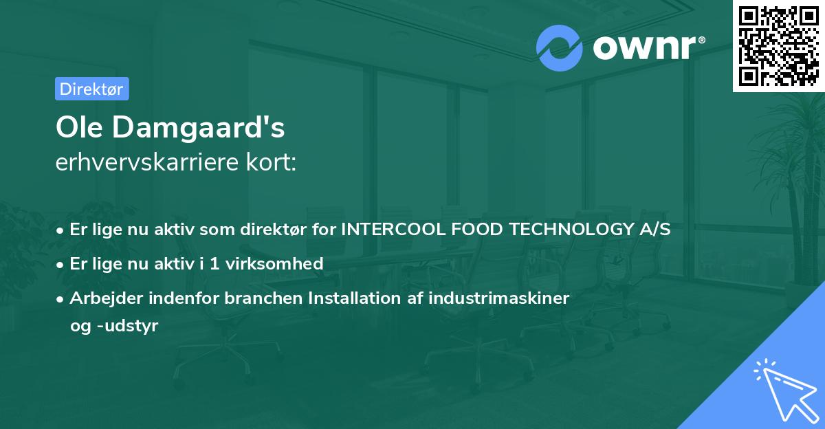 Ole Damgaard's erhvervskarriere kort