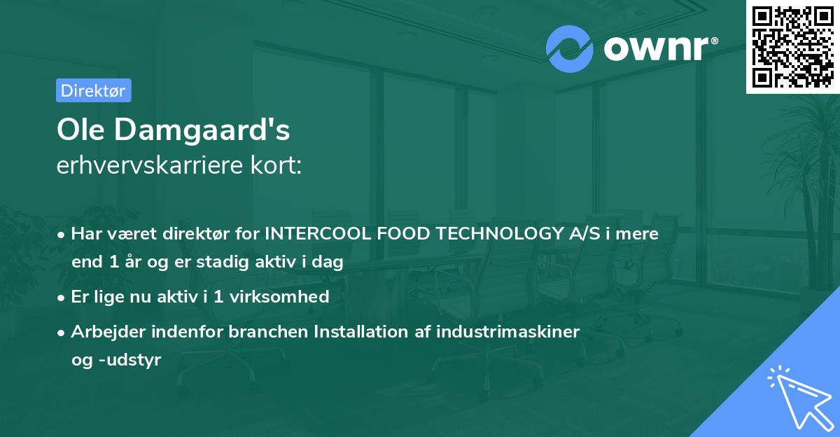 Ole Damgaard's erhvervskarriere kort