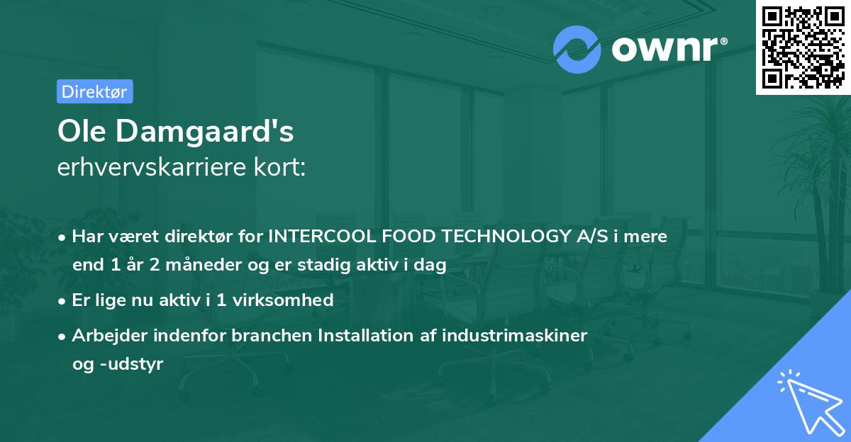 Ole Damgaard's erhvervskarriere kort