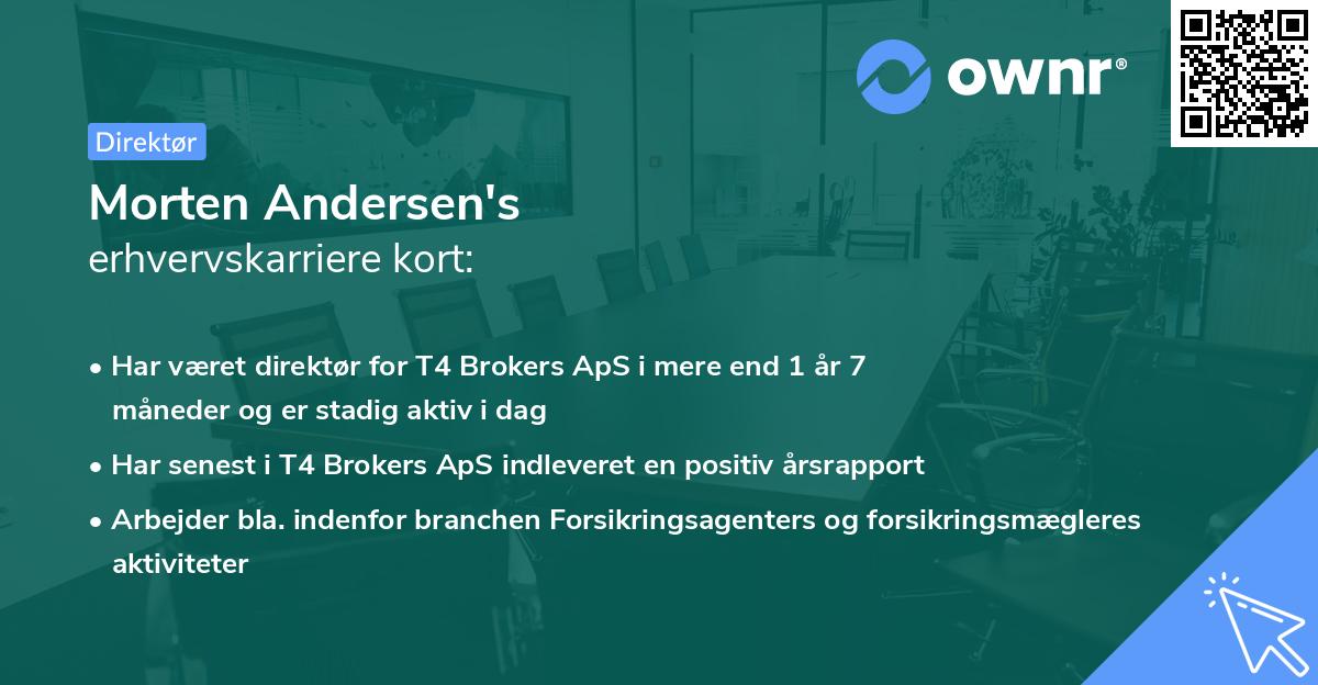 Morten Andersen's erhvervskarriere kort