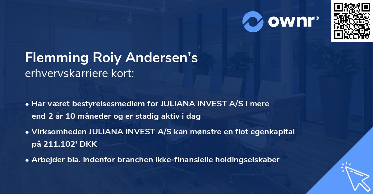 Flemming Roiy Andersen's erhvervskarriere kort