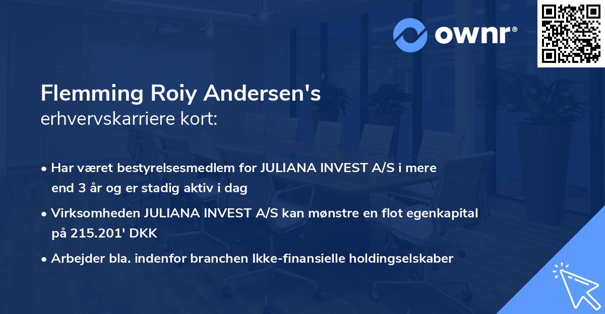 Flemming Roiy Andersen's erhvervskarriere kort