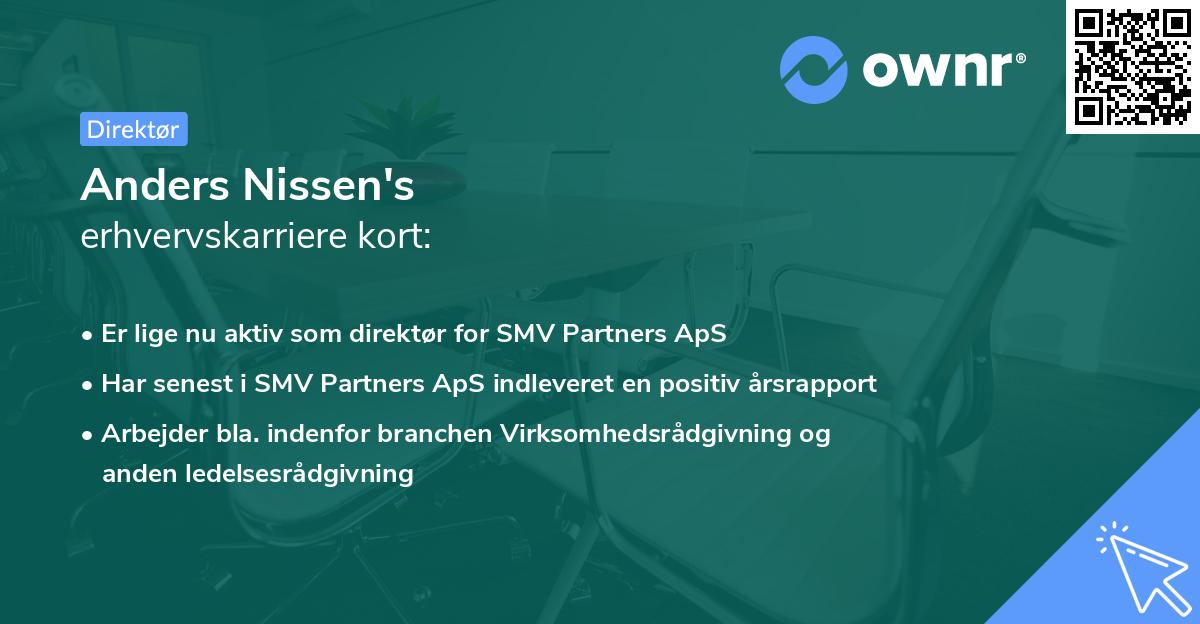 Anders Nissen's erhvervskarriere kort