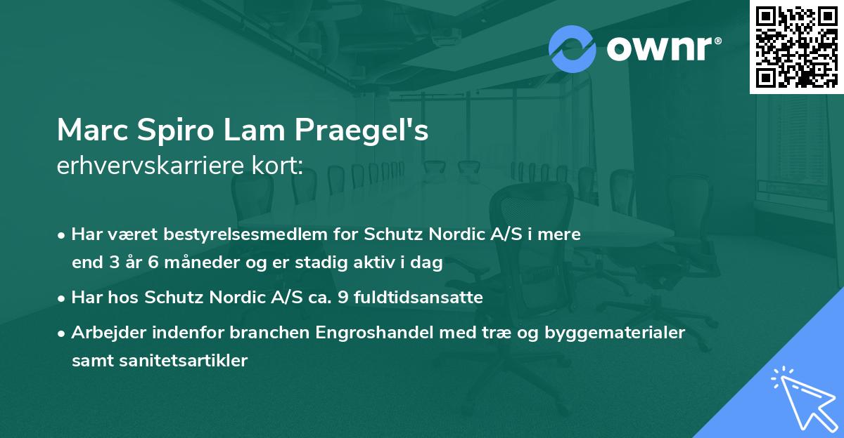 Marc Spiro Lam Praegel's erhvervskarriere kort