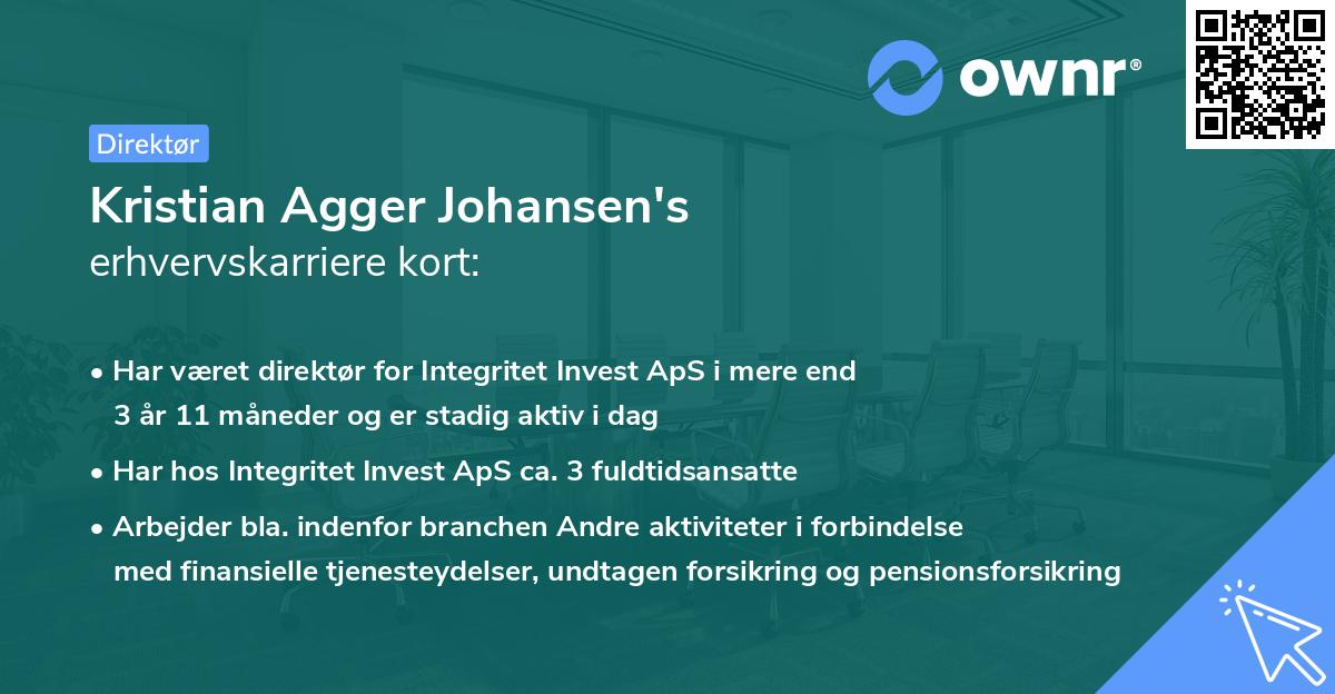 Kristian Agger Johansen's erhvervskarriere kort