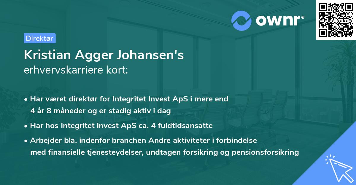 Kristian Agger Johansen's erhvervskarriere kort