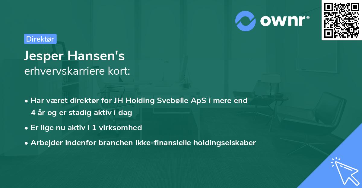 Jesper Hansen's erhvervskarriere kort