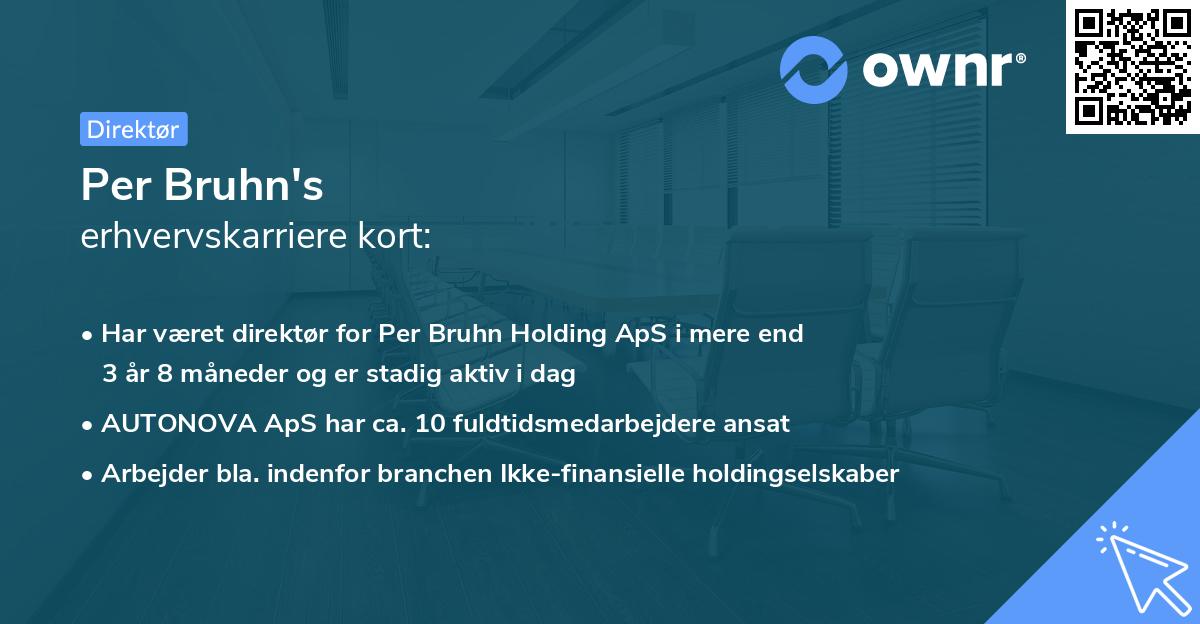 Per Bruhn's erhvervskarriere kort