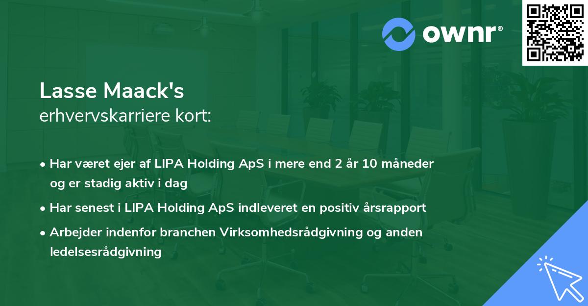 Lasse Maack's erhvervskarriere kort