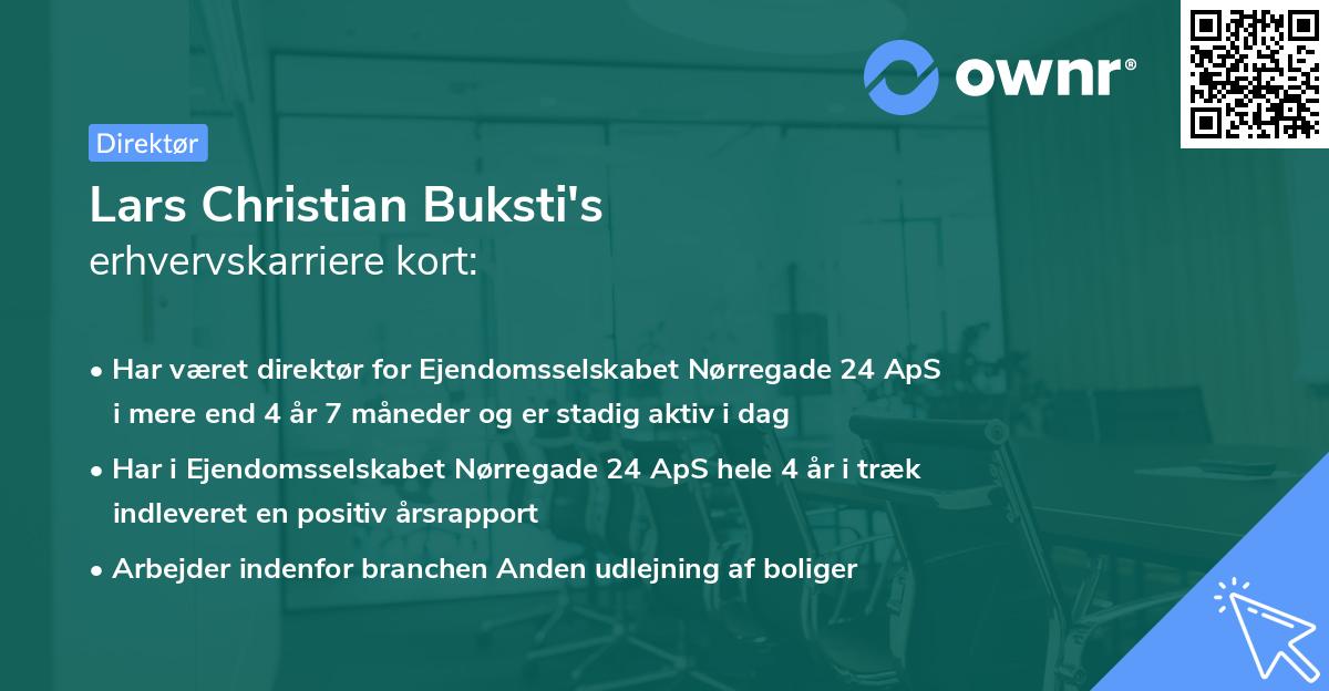 Lars Christian Buksti's erhvervskarriere kort