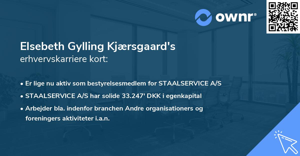 Elsebeth Gylling Kjærsgaard's erhvervskarriere kort