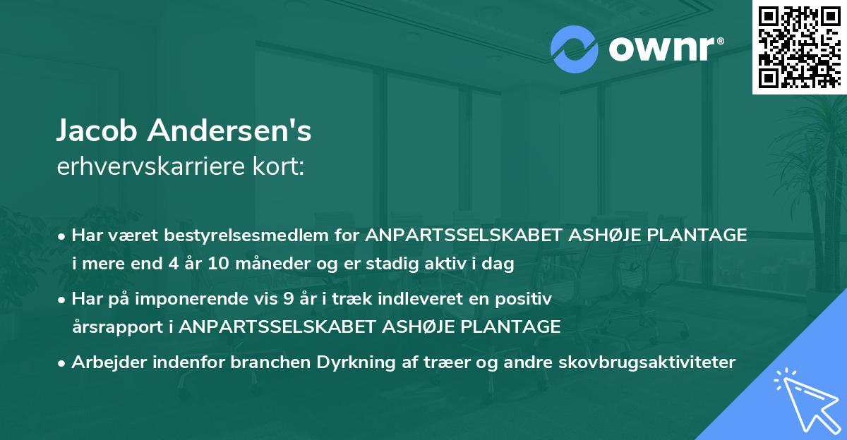 Jacob Andersen's erhvervskarriere kort