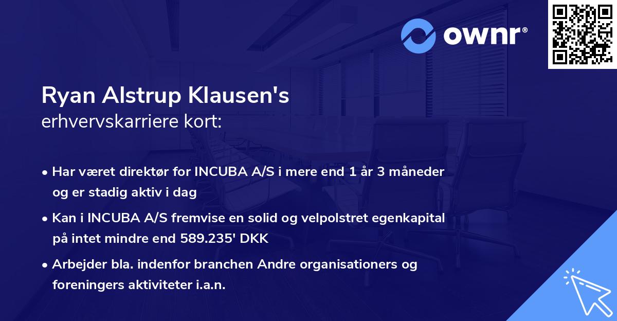 Ryan Alstrup Klausen's erhvervskarriere kort