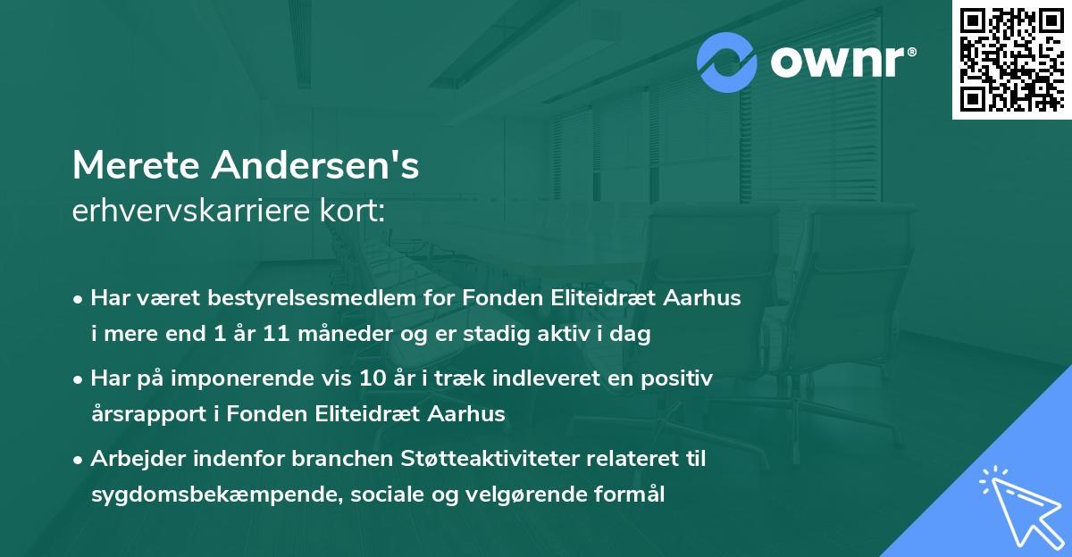 Merete Andersen's erhvervskarriere kort