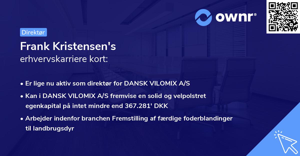 Frank Kristensen's erhvervskarriere kort