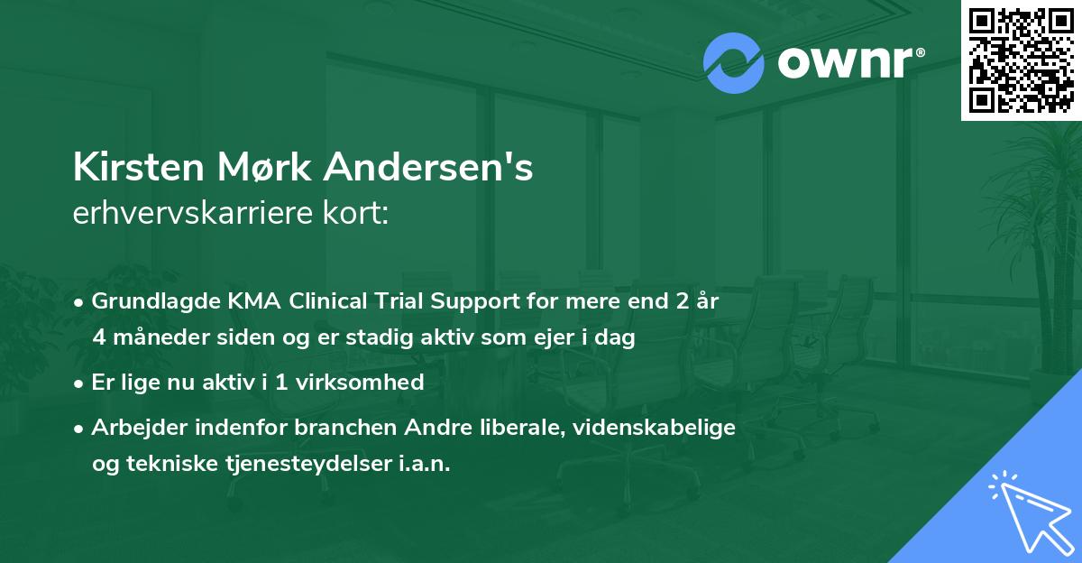 Kirsten Mørk Andersen's erhvervskarriere kort