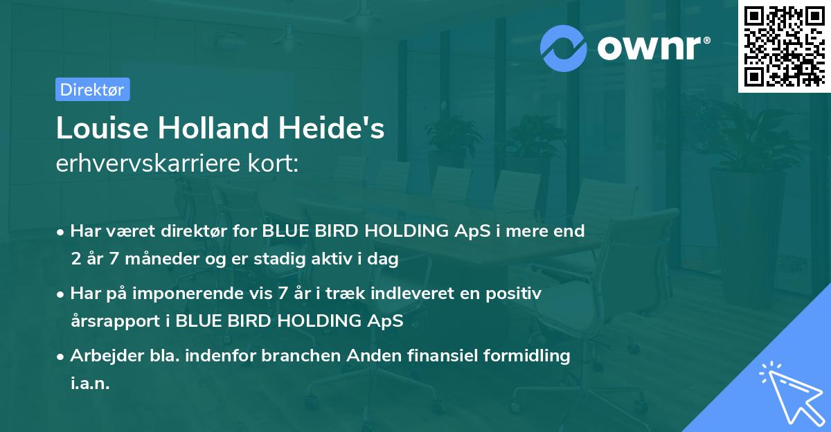 Louise Holland Heide's erhvervskarriere kort