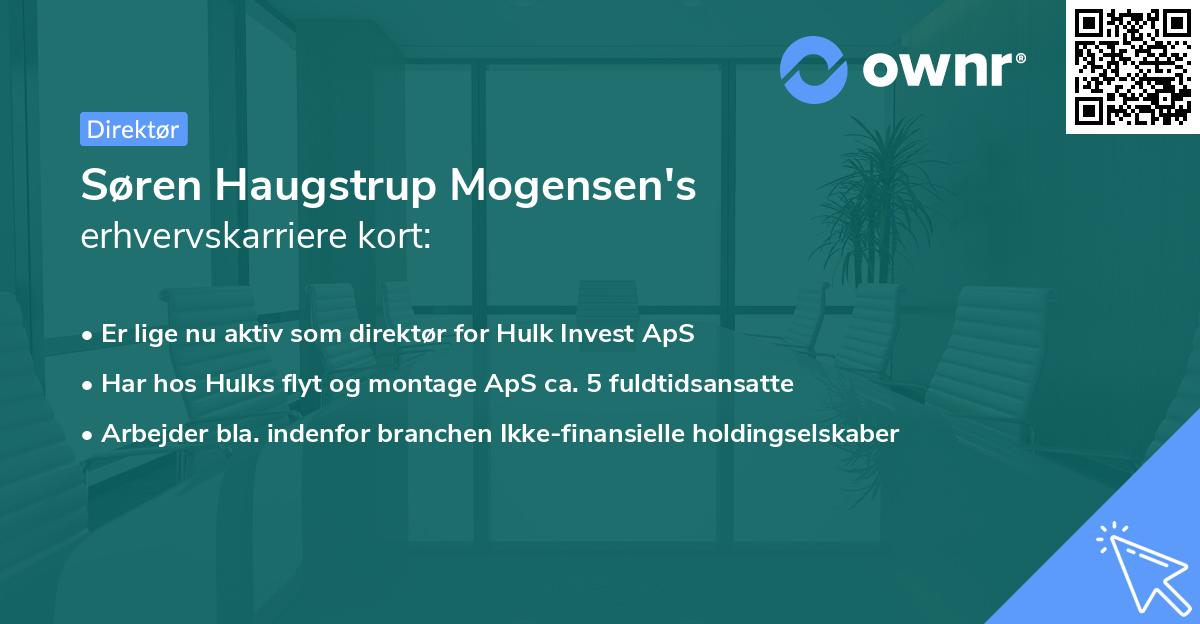 Søren Haugstrup Mogensen's erhvervskarriere kort