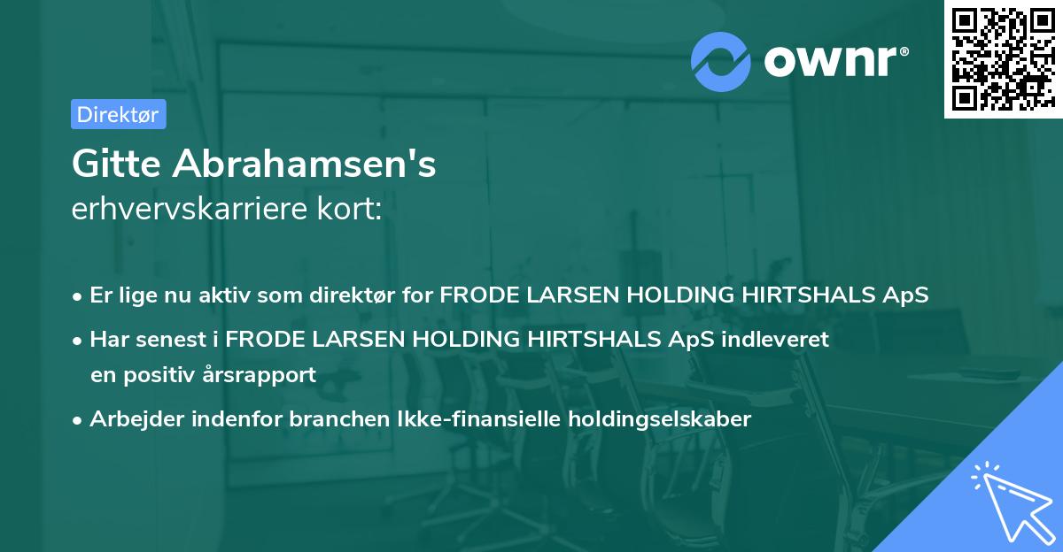 Gitte Abrahamsen's erhvervskarriere kort