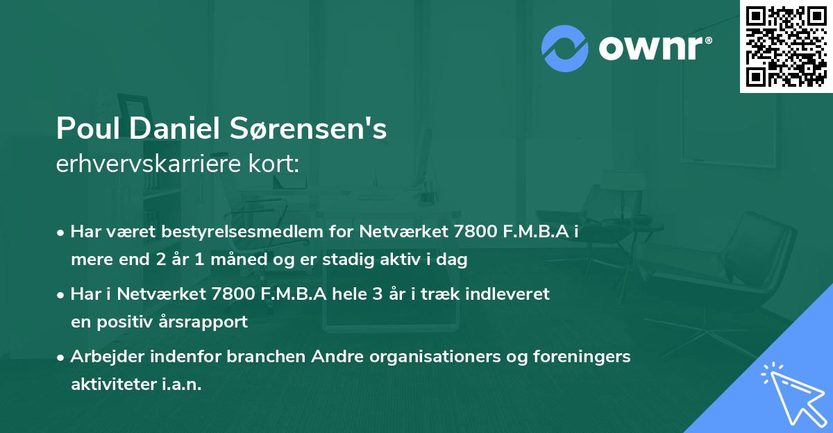 Poul Daniel Sørensen's erhvervskarriere kort