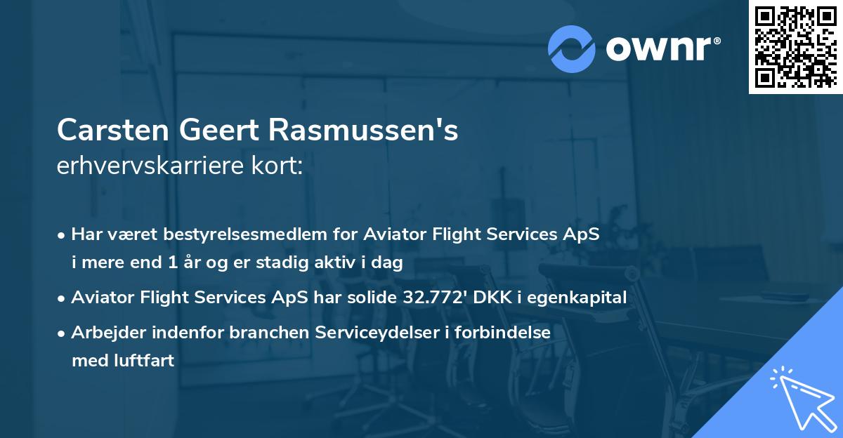 Carsten Geert Rasmussen's erhvervskarriere kort