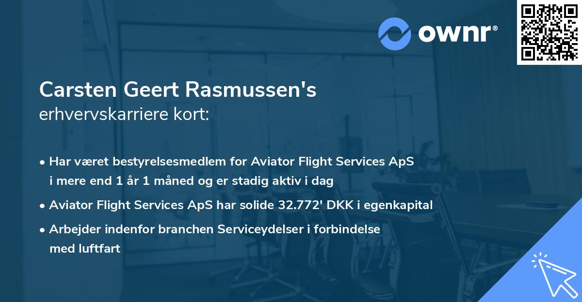 Carsten Geert Rasmussen's erhvervskarriere kort