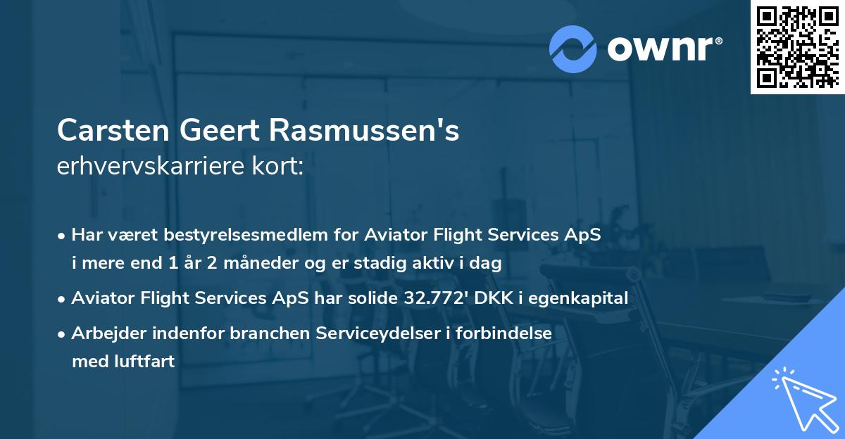 Carsten Geert Rasmussen's erhvervskarriere kort