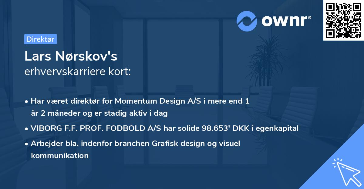 Lars Nørskov's erhvervskarriere kort