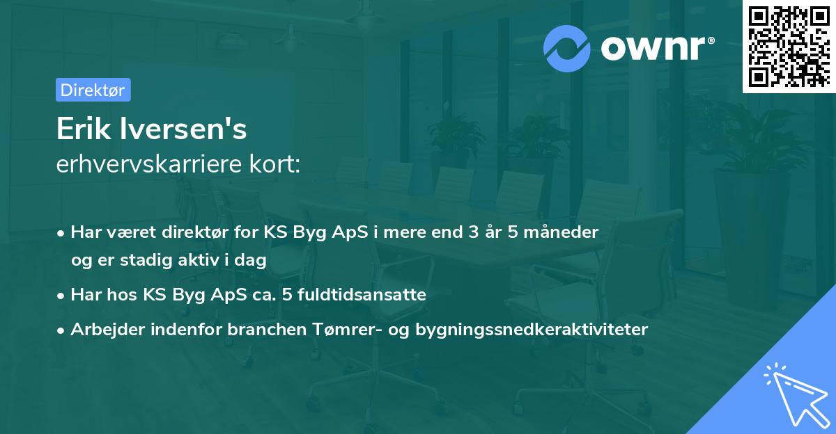 Erik Iversen's erhvervskarriere kort