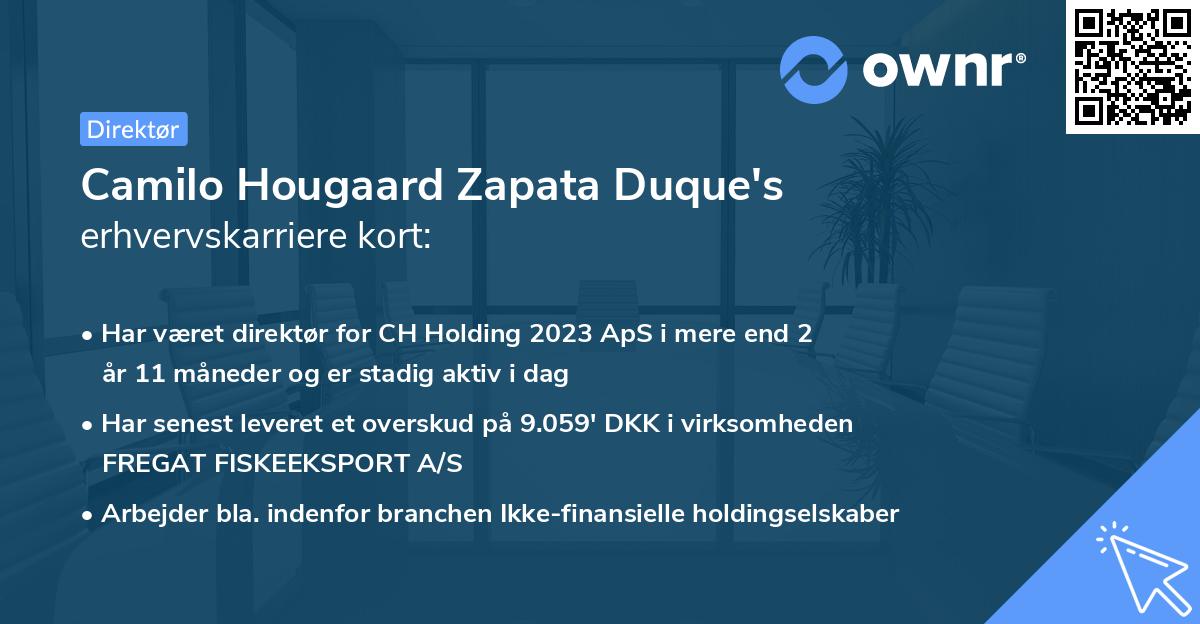 Camilo Hougaard Zapata Duque's erhvervskarriere kort