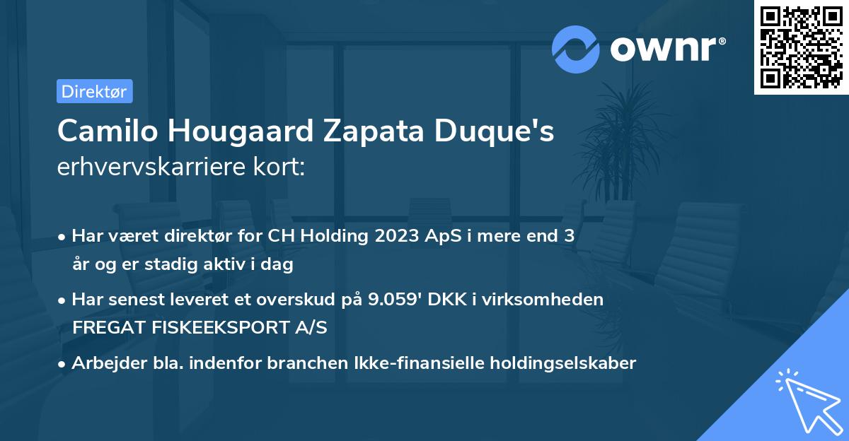 Camilo Hougaard Zapata Duque's erhvervskarriere kort