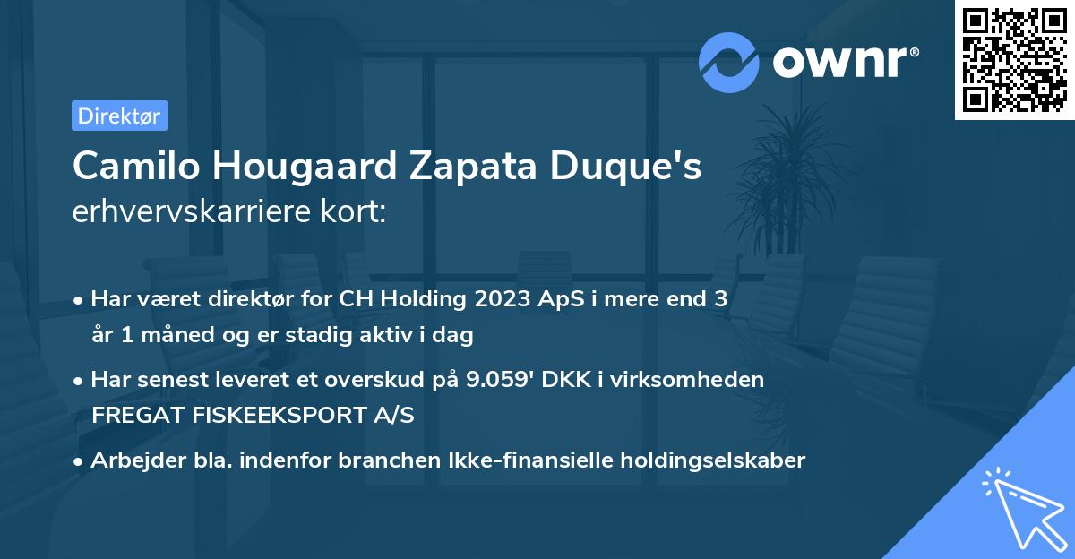 Camilo Hougaard Zapata Duque's erhvervskarriere kort