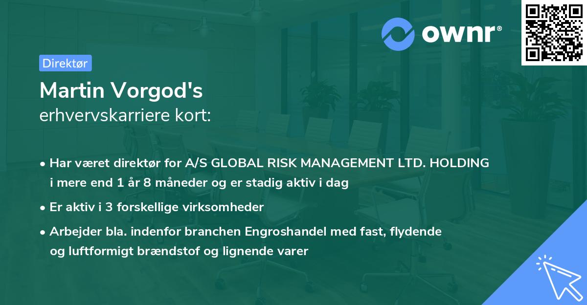 Martin Vorgod's erhvervskarriere kort