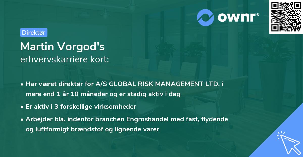 Martin Vorgod's erhvervskarriere kort