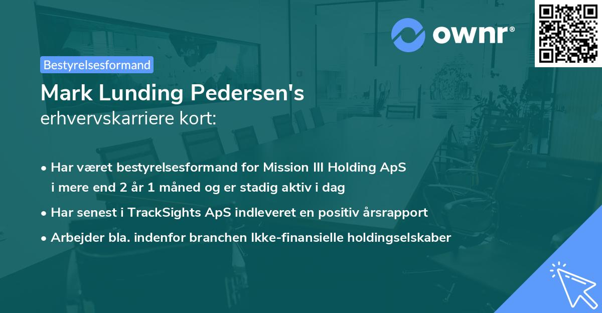 Mark Lunding Pedersen's erhvervskarriere kort