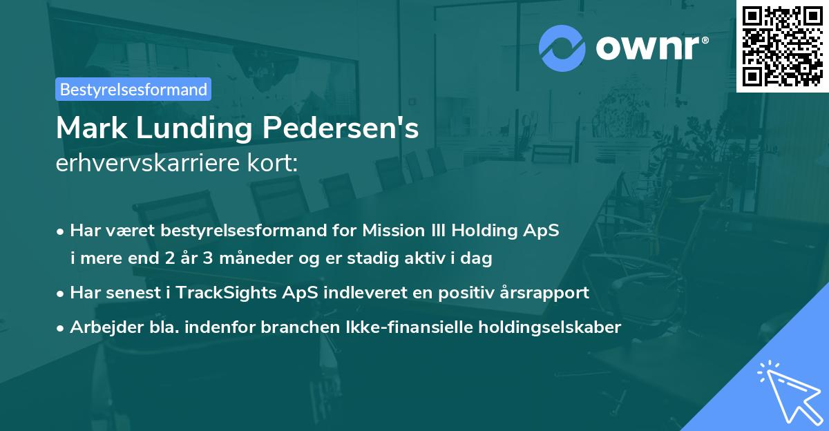 Mark Lunding Pedersen's erhvervskarriere kort