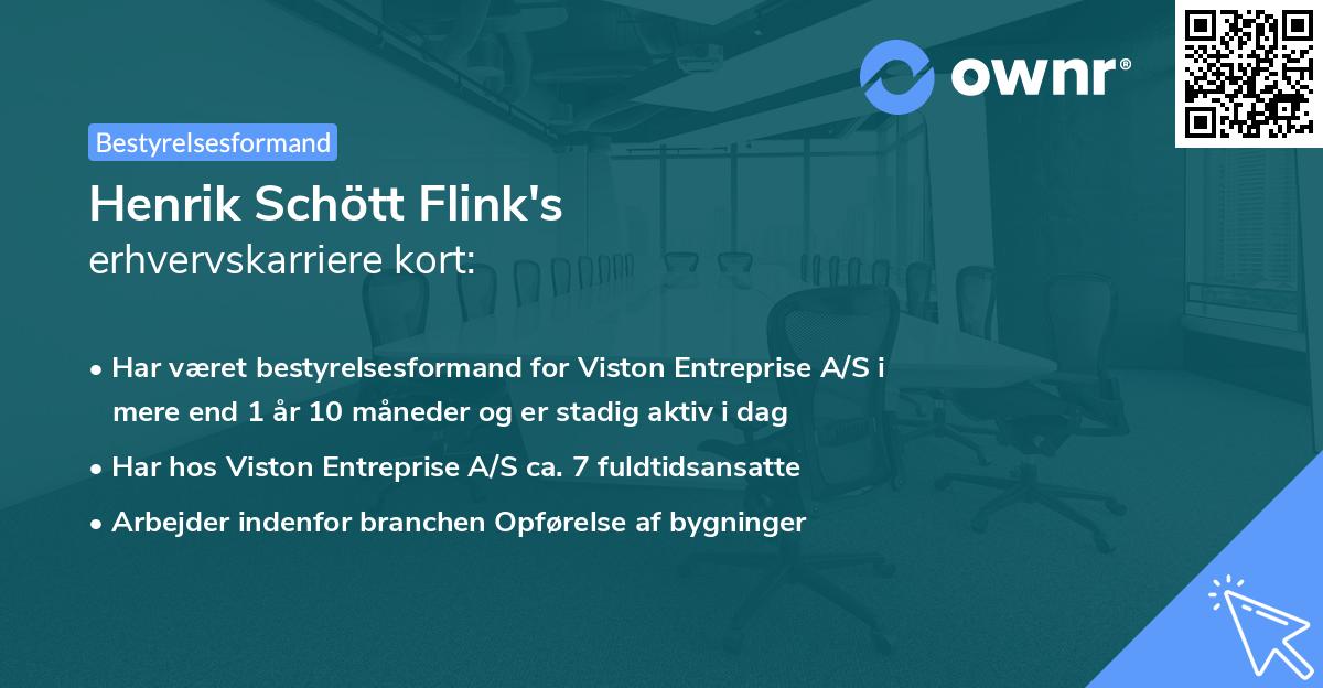 Henrik Schött Flink's erhvervskarriere kort