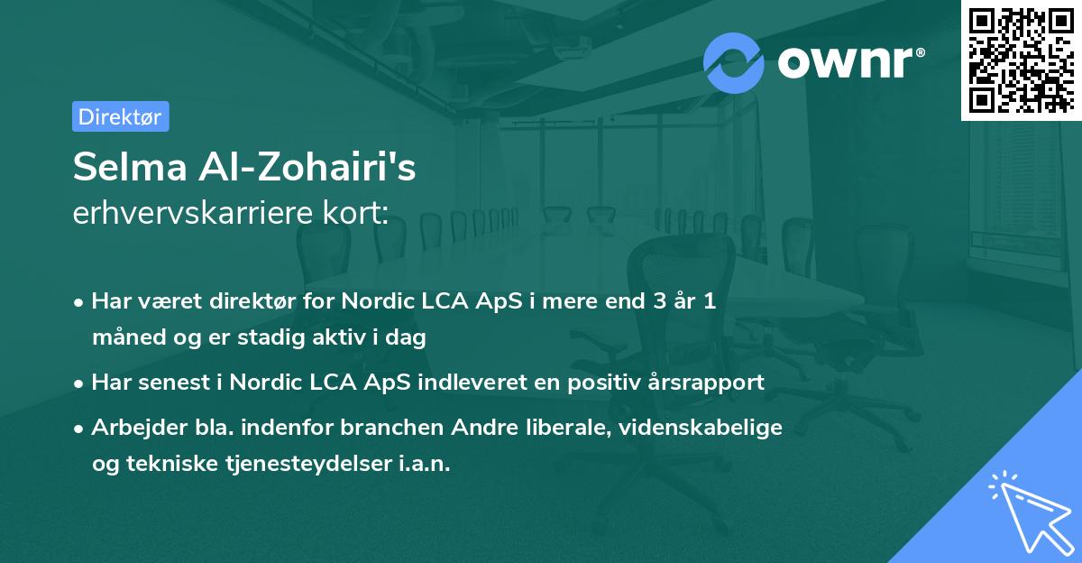 Selma Al-Zohairi's erhvervskarriere kort