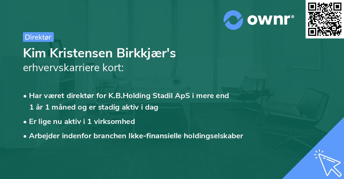 Kim Kristensen Birkkjær's erhvervskarriere kort
