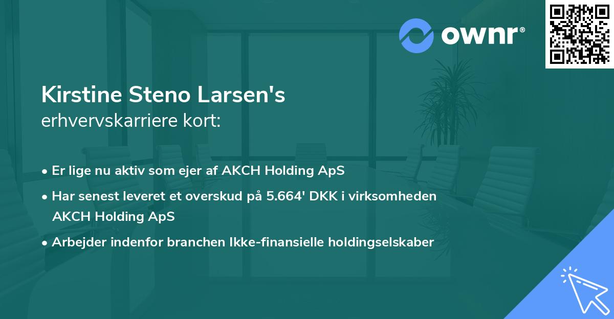 Kirstine Steno Larsen's erhvervskarriere kort