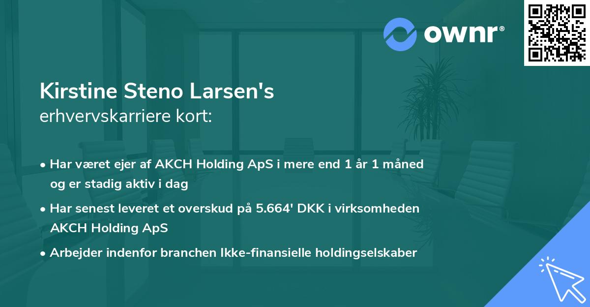 Kirstine Steno Larsen's erhvervskarriere kort