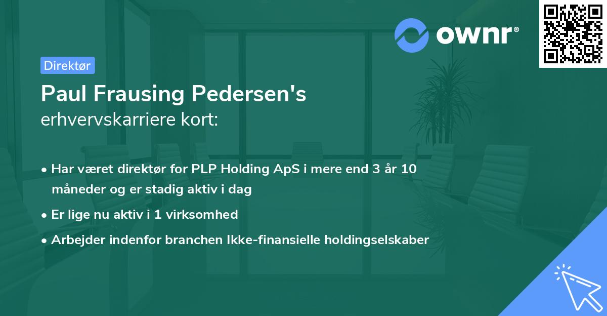 Paul Frausing Pedersen's erhvervskarriere kort